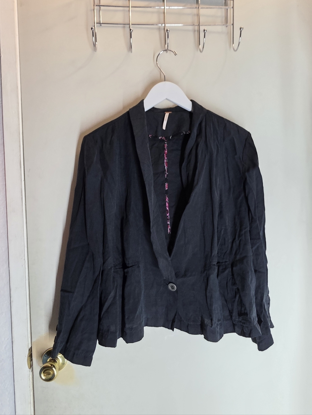 Free People Cropped Button Blazer